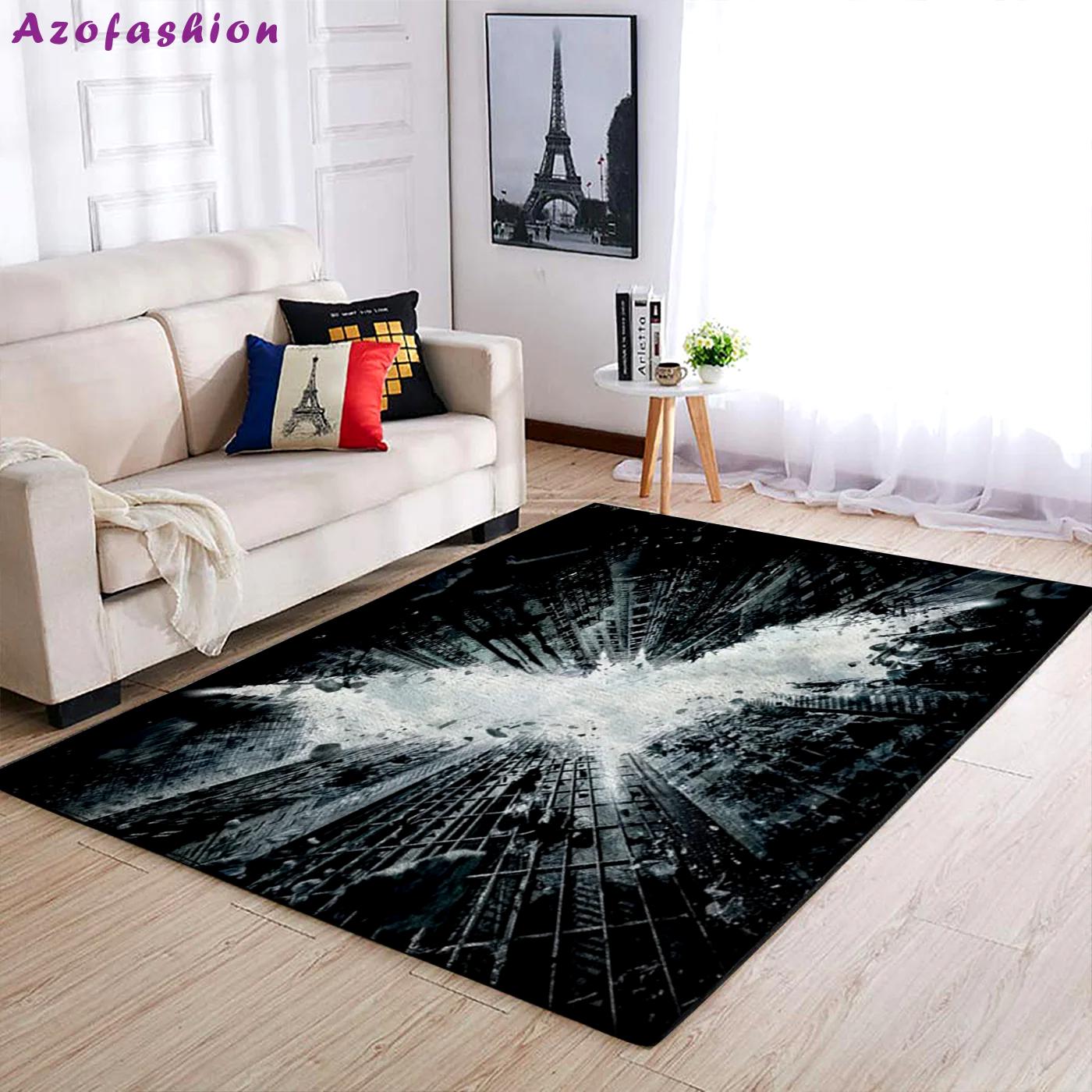 Rugs in living room and bedroom bat-man area rug superhero movie floor decor Rectangle Rug