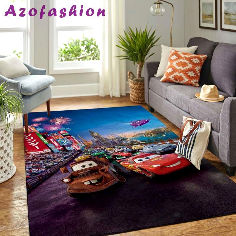 Rugs in living room and bedroom cars-disney movie Rectangle Rug