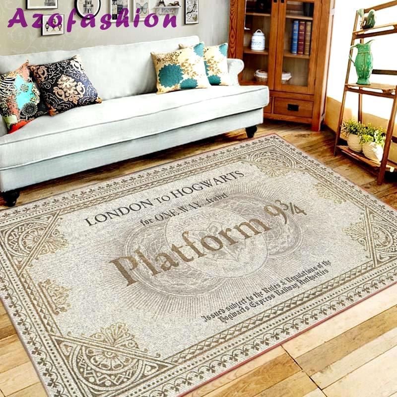 Rugs in living room and bedroom harry potter rug platform 9 3/4 all over print Rectangle Rug