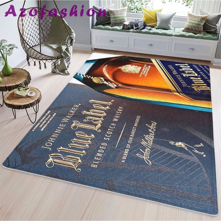 Rugs in living room and bedroom johnnie walker blue label blended scotch whisky area rug Rectangle Rug