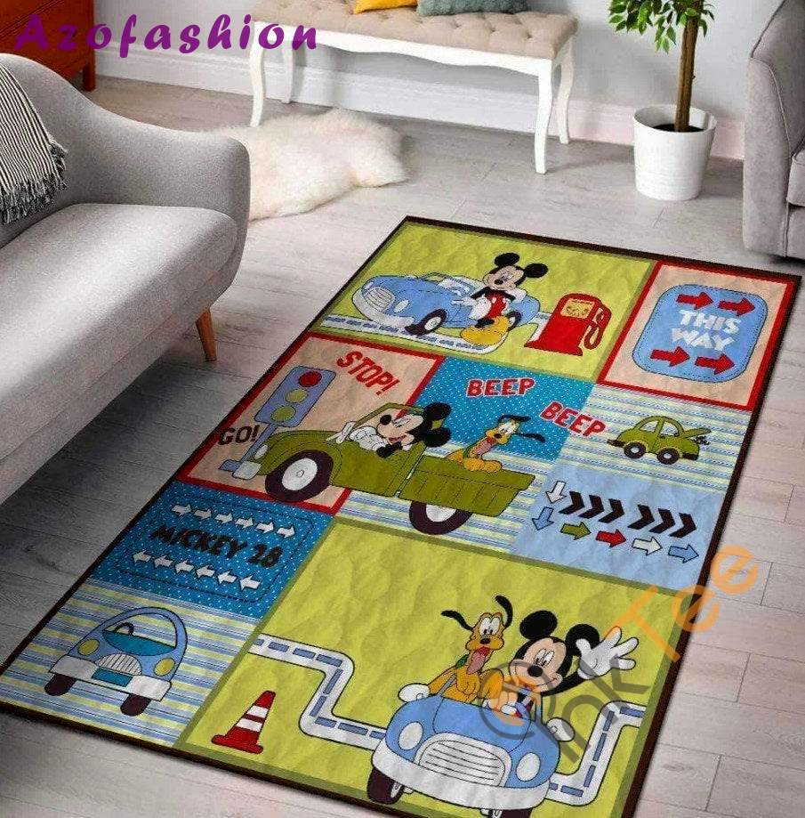 Rugs in living room and bedroom mickey mouse and pluto Rectangle Rug