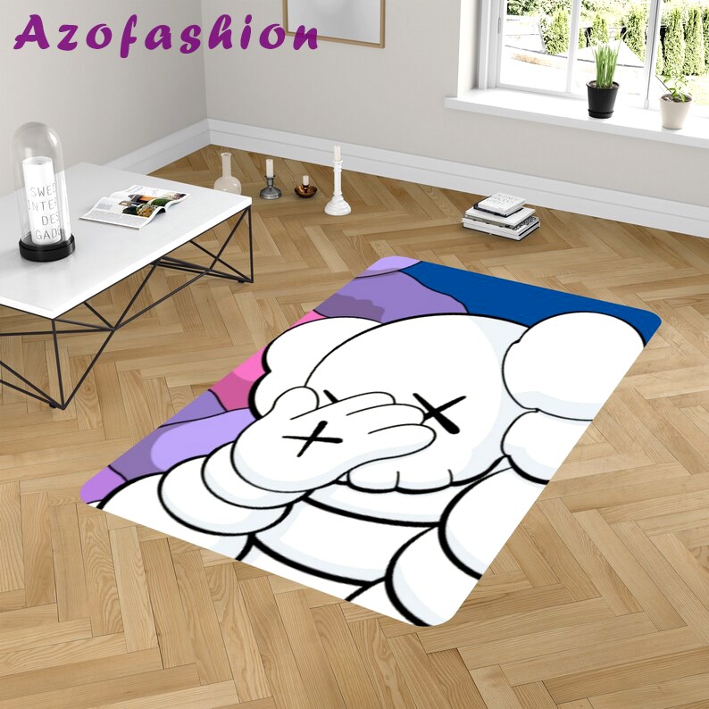 Rugs in living room and bedroom modern kaw rug - kaw area rug - boyfriend gift- kaw carpet- kaw modern rug- kaw home decor rug- kaw lover gift- hypebeast rug- cartoon rug Rectangle Rug