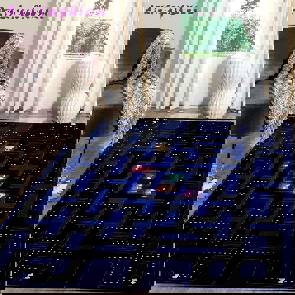 Rugs in living room and bedroom pacman area rug video game carpet gamer living room rugs rug regtangle carpet floor decor home decor v522 Rectangle Rug