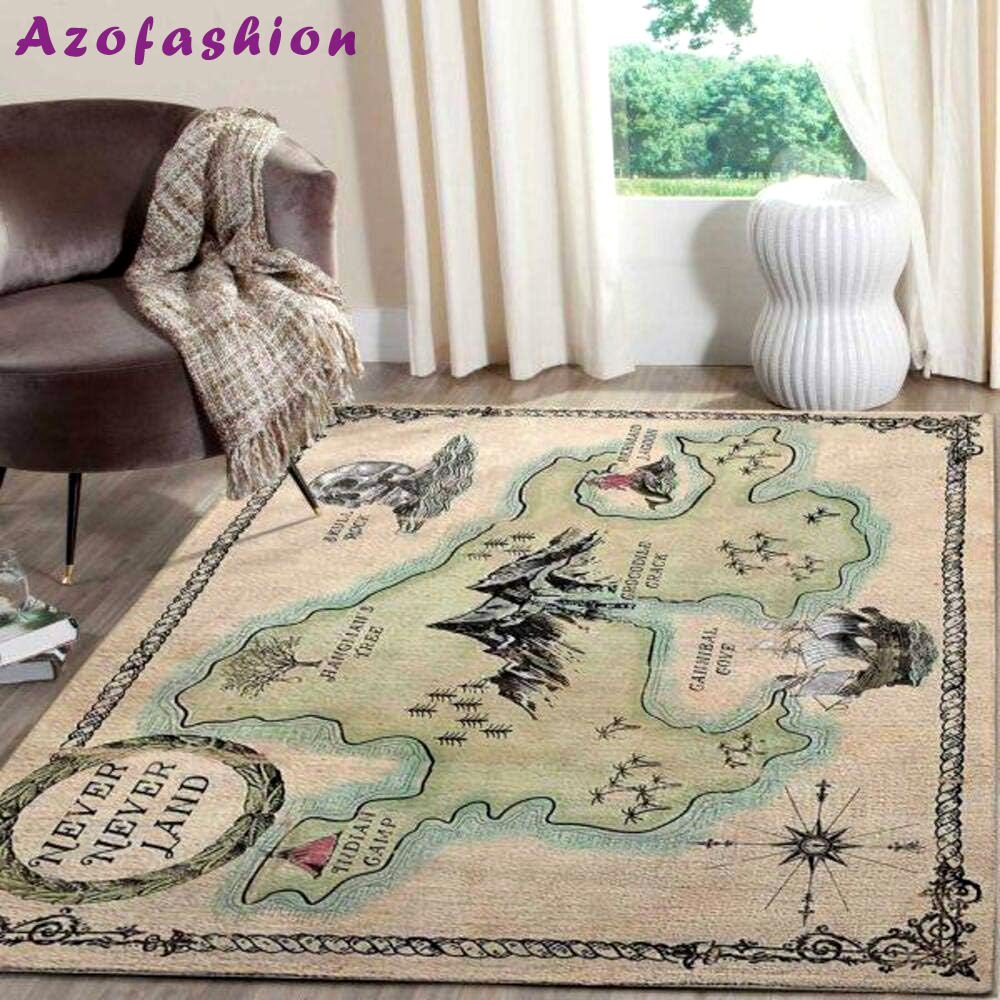 Rugs in living room and bedroom peter pann never-land map home decor rectangle area rug Rectangle Rug