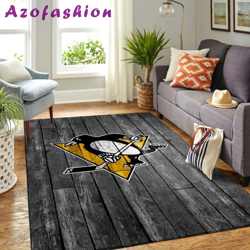 Rugs in living room and bedroom pittsburgh penguins Rectangle Rug