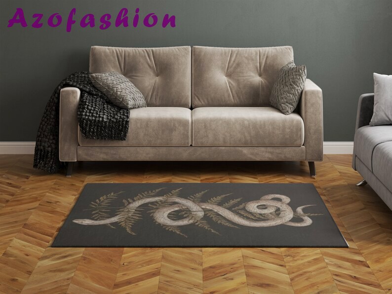 Rugs in living room and bedroom the snake and fern rug- salon rug- living room rug- snake rug- minimalist rug- area rug- living room decor- home rug- rug decor Rectangle Rug