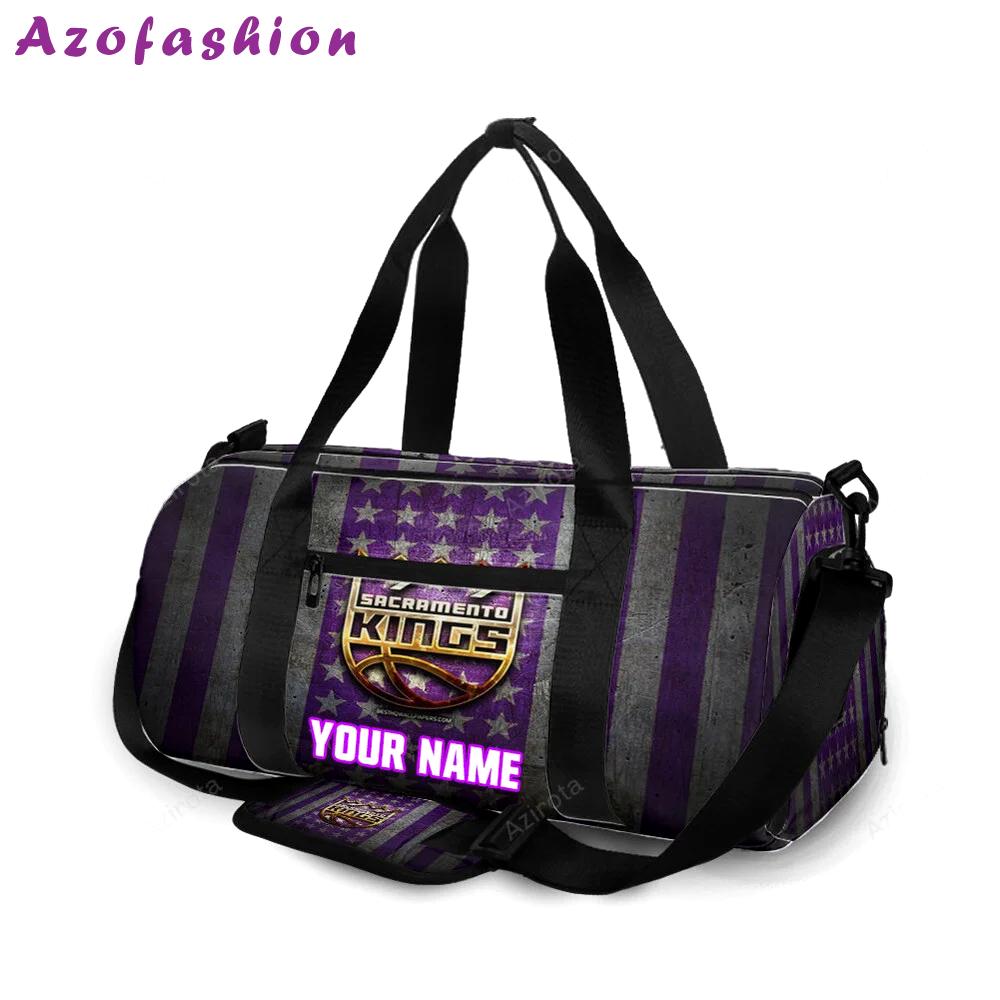 Sacramento kings emblem flag2 personalized name travel bag gym bag 2379 Travel Bag