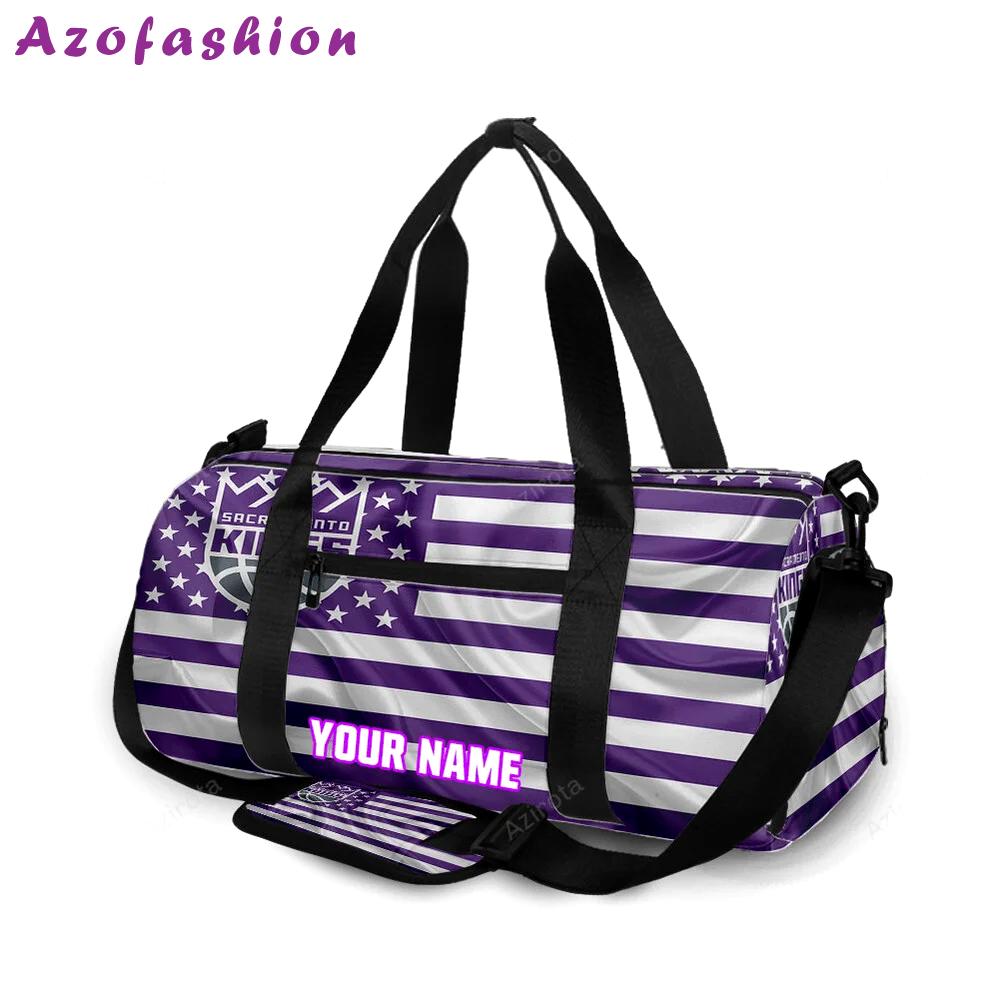 Sacramento kings emblem flag3 personalized name travel bag gym bag 2273 Travel Bag