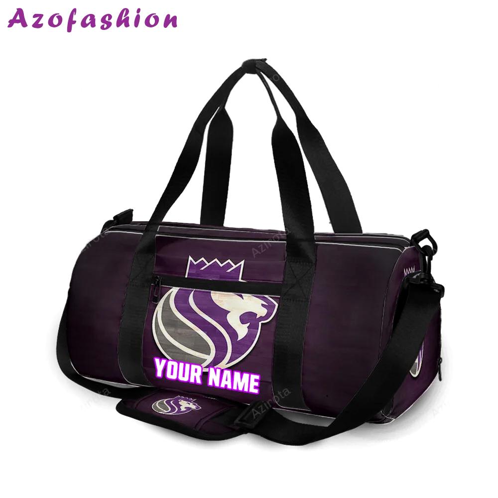 Sacramento kings emblem lion wood personalized name travel bag gym bag 2313 Travel Bag