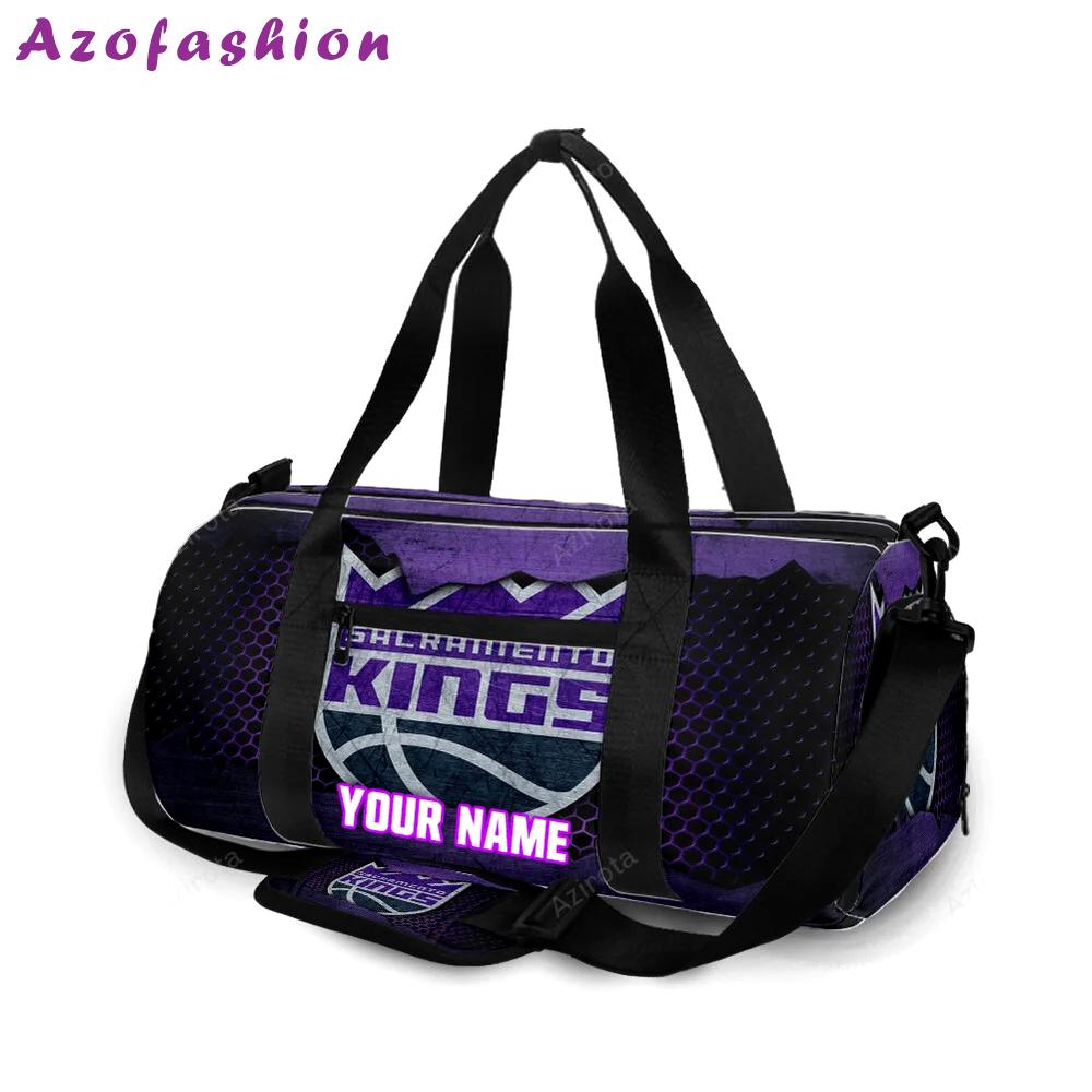 Sacramento kings emblem metal personalized name travel bag gym bag 2352 Travel Bag