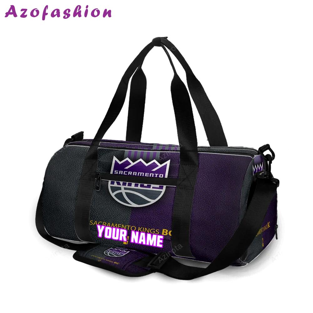 Sacramento kings emblem texture1 personalized name travel bag gym bag 2262 Travel Bag