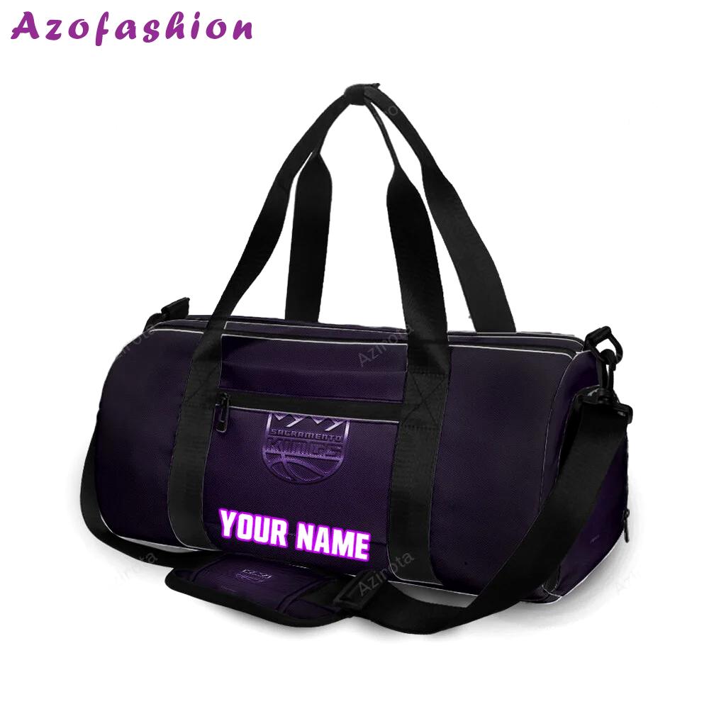 Sacramento kings emblem texture10 personalized name travel bag gym bag 2279 Travel Bag