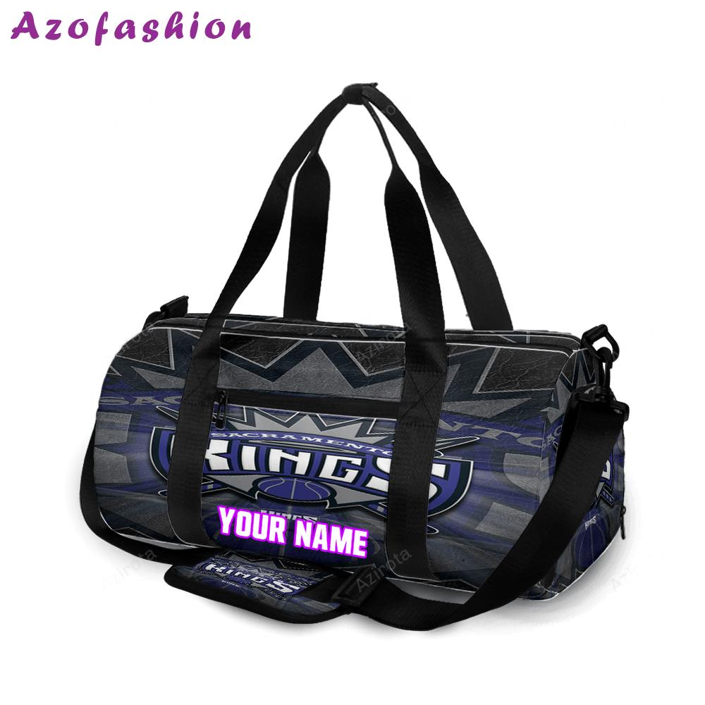 Sacramento kings emblem texture13 personalized name travel bag gym bag 2331 Travel Bag