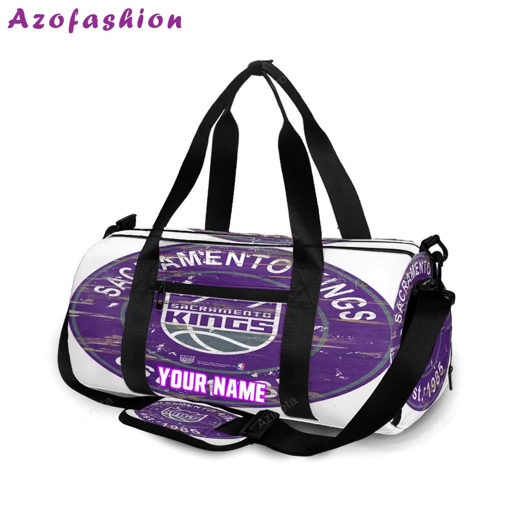 Sacramento kings emblem vintage personalized name travel bag gym bag 2247 Travel Bag