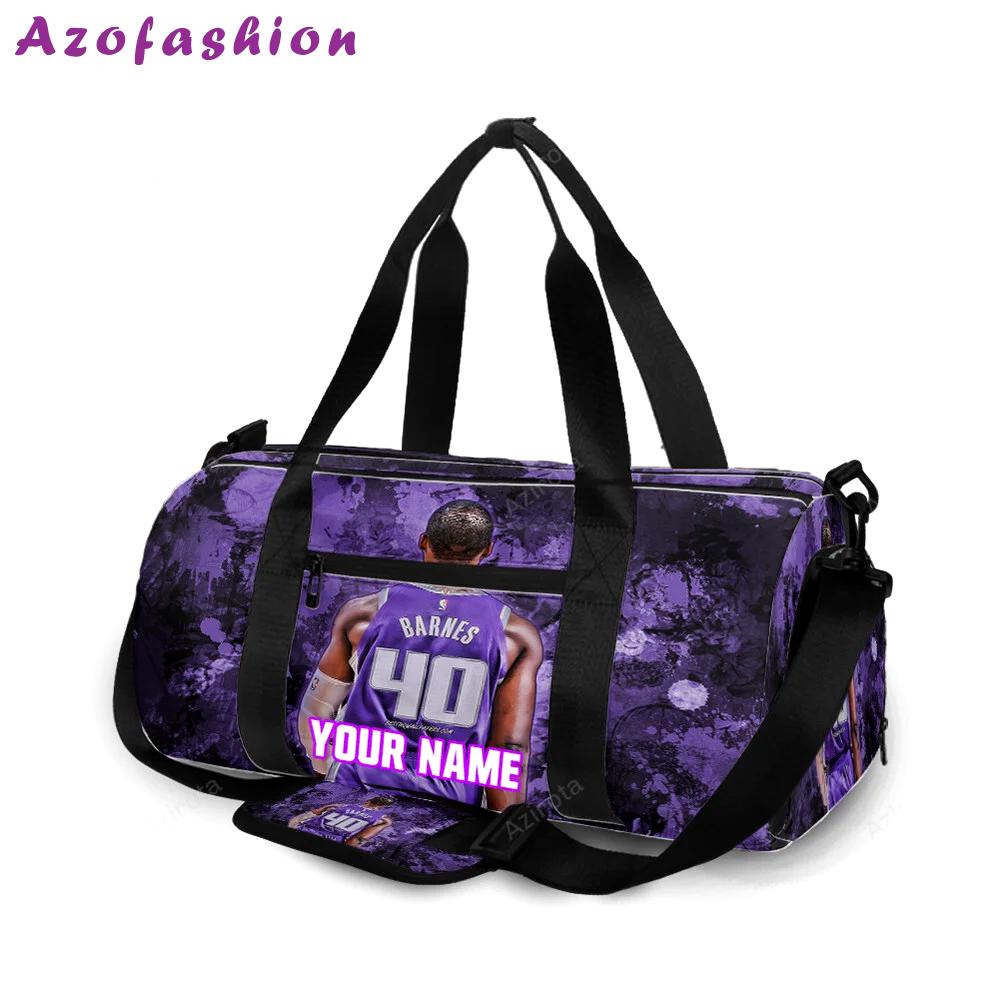 Sacramento kings harrison barnes 40 texture2 personalized name travel bag gym bag 2354 Travel Bag