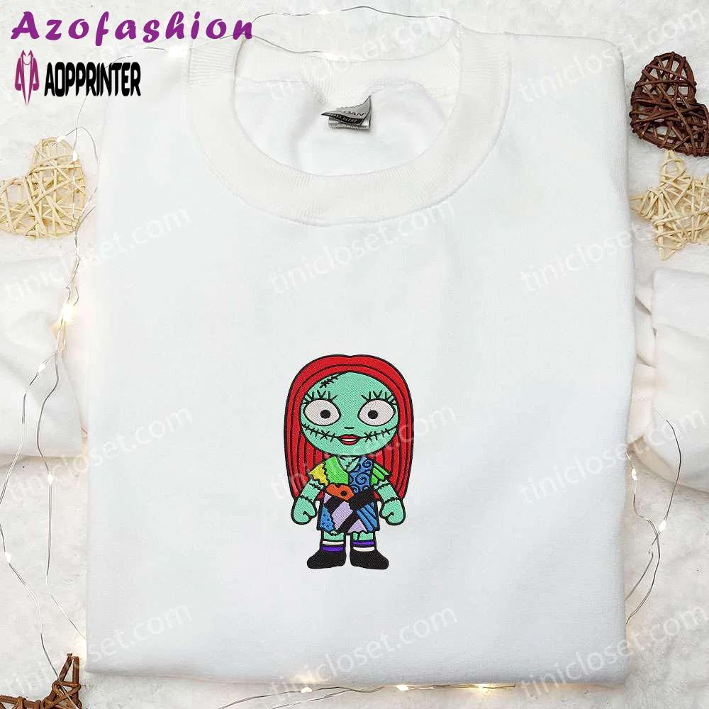 Sally nightmare before christmas embroidered sweatshirt: spooktacular halloween hoodie & gift idea Embroidered Shirt