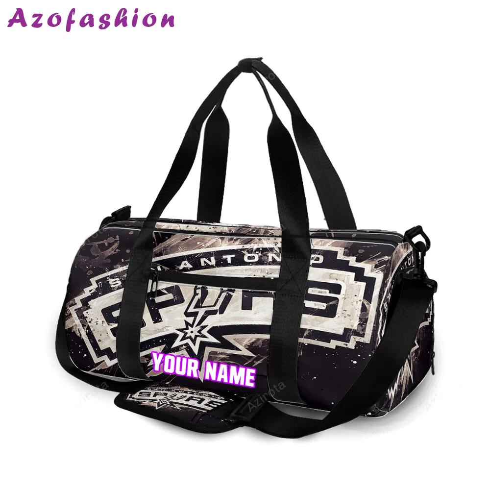 San antonio spurs black painting personalized name travel bag gym bag 2332 Travel Bag
