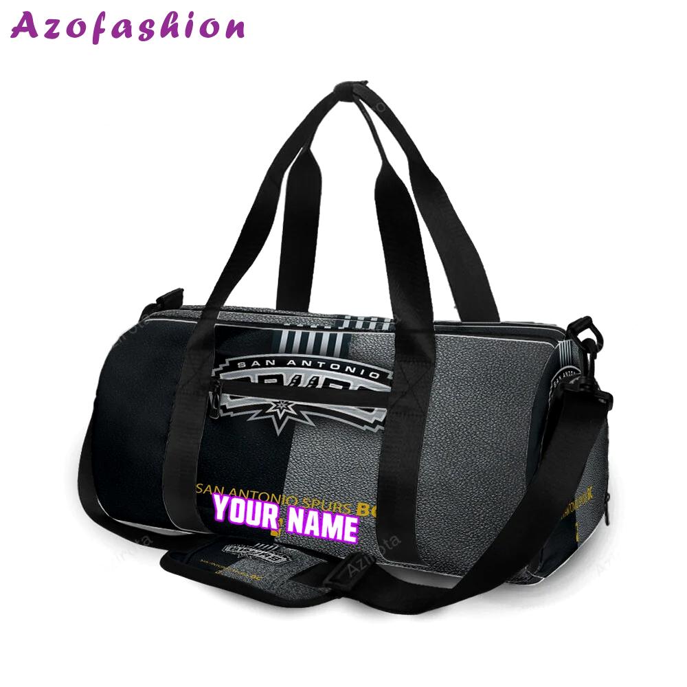 San antonio spurs leather black personalized name travel bag gym bag 2330 Travel Bag