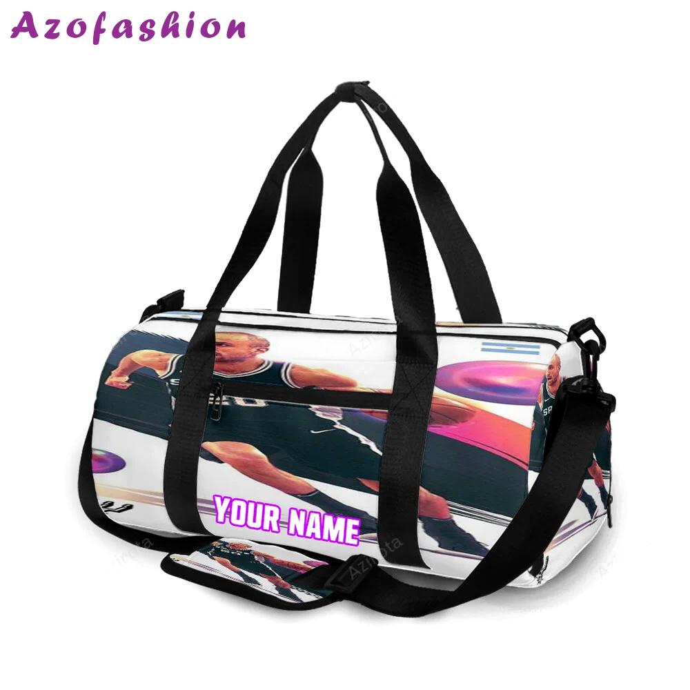 San antonio spurs manu ginobili1 personalized name travel bag gym bag 2357 Travel Bag