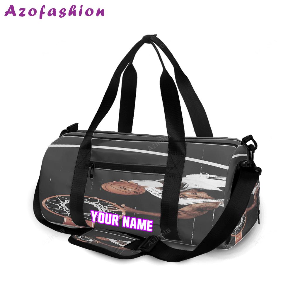 San antonio spurs player throwing ball personalized name travel bag gym bag 2256 Travel Bag