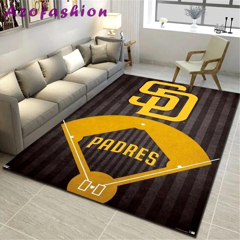 San diego padres area rug mlb baseball team logo carpet living room rugs 13 Rectangle Rug