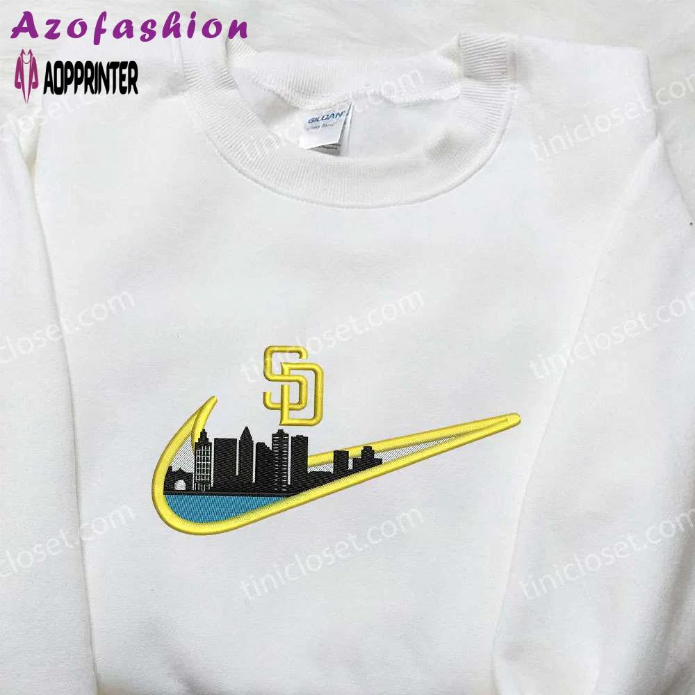 San diego x nike embroidered sweatshirt – perfect nike inspired shirt ideal family gift Embroidered Shirt
