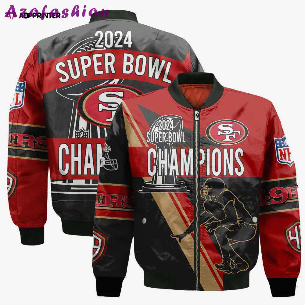 San francisco 49ers super bowl champions design bomber jacket sfat v10 Bomber Jacket