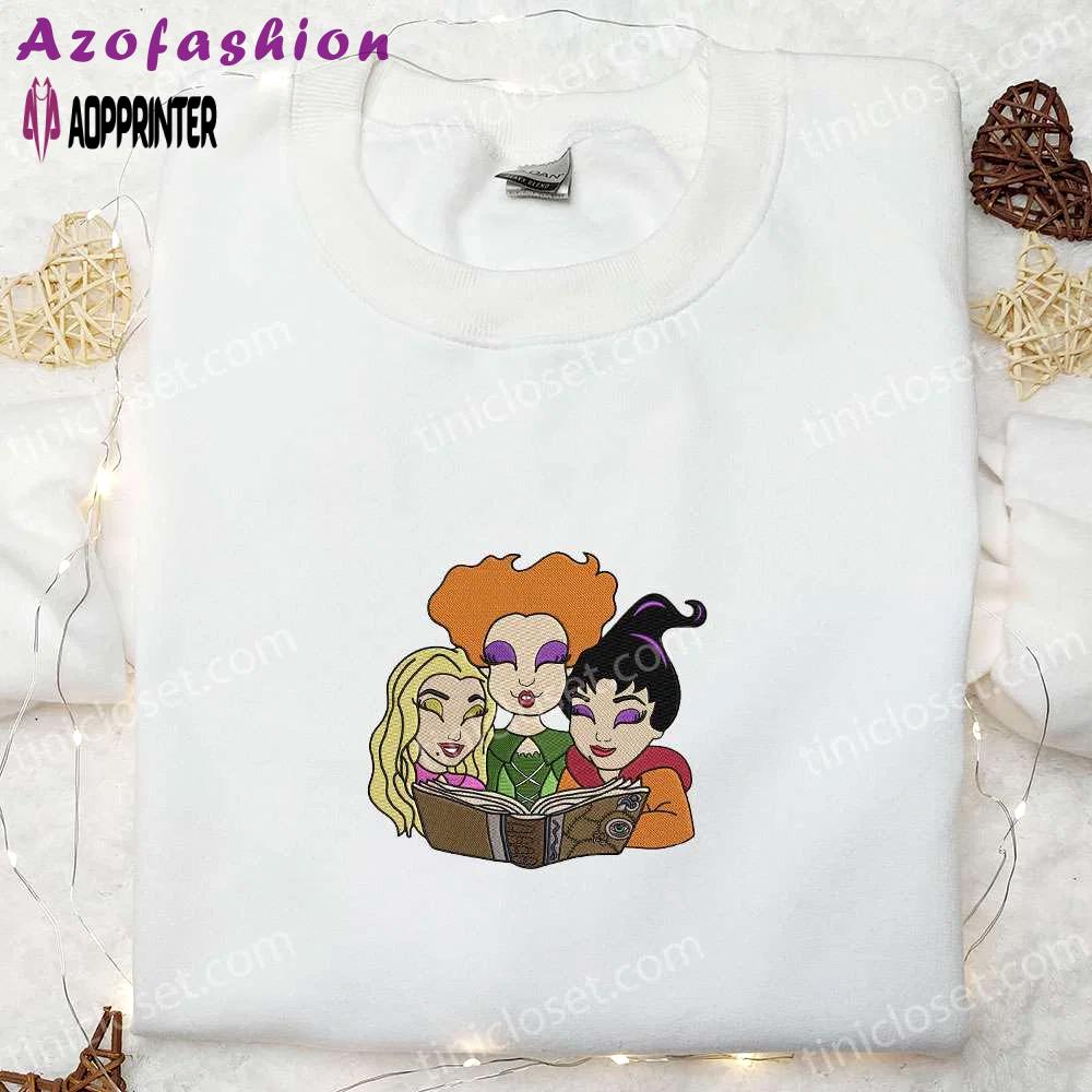 Sanderson sisters embroidered sweatshirt: disney halloween hoodie best family halloween gift Embroidered Shirt