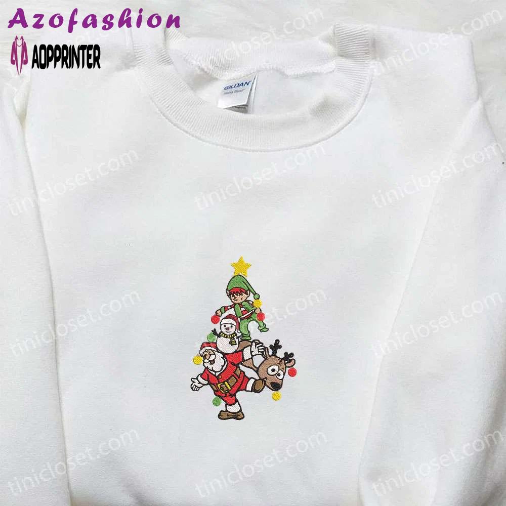 Santa xmas embroidered sweatshirt & hoodie: best family gifts Embroidered Shirt