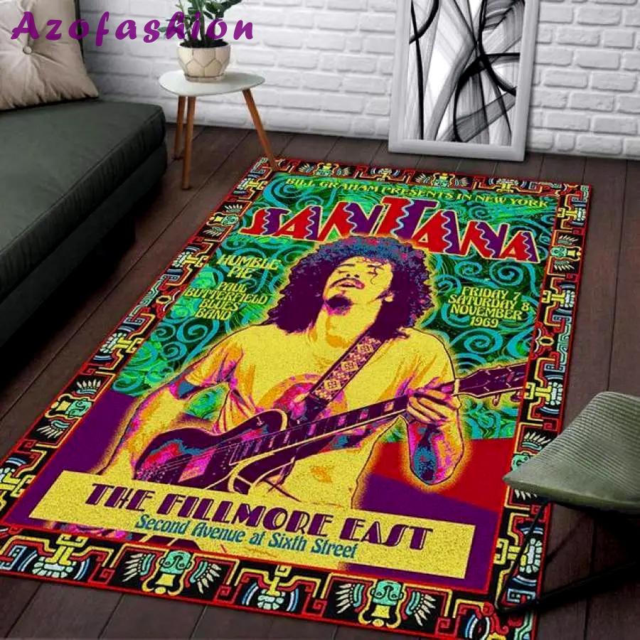 Santana at the fillmore east 1969 home field area rug living room rug Rectangle Rug