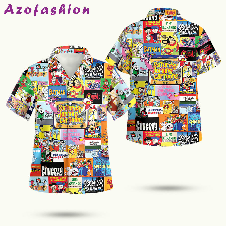 Saturday morning cartoon hawaiian shirt Hawaii Shirt Shorts & Flip Flops