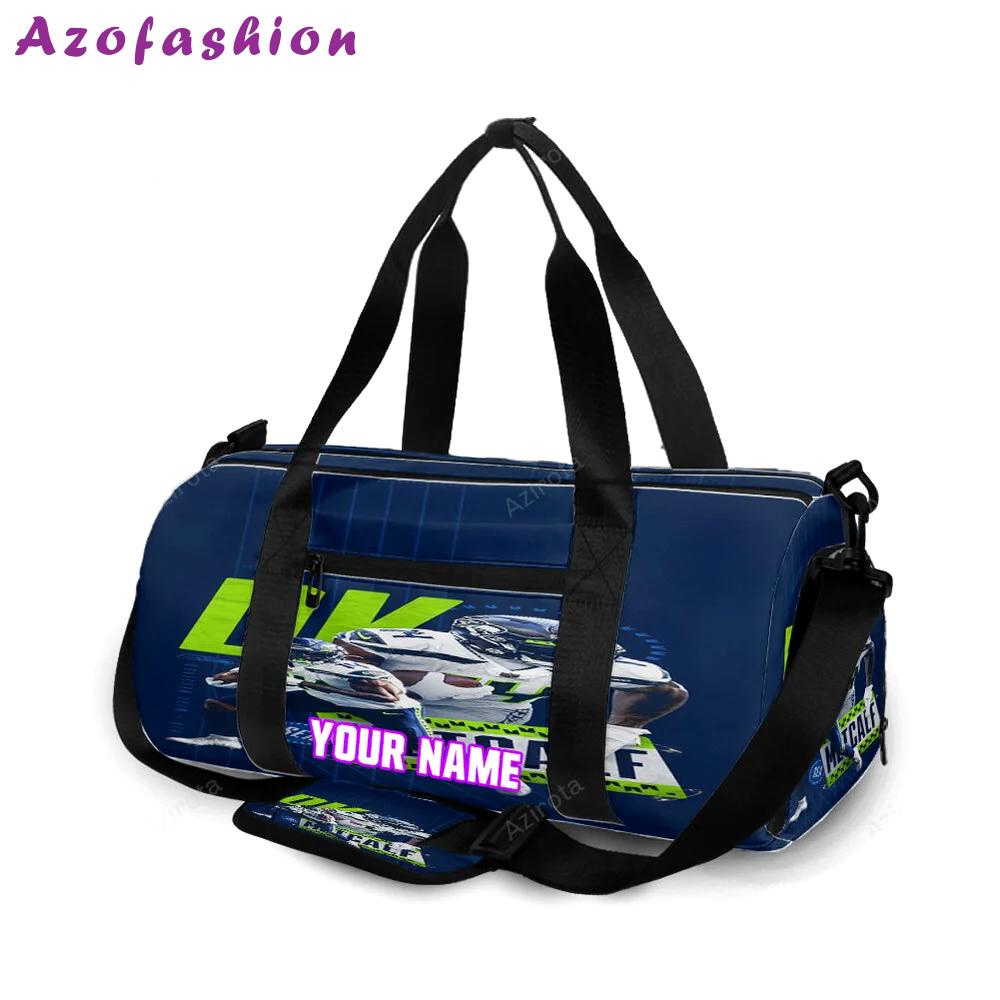 Seattle seahawks dk metcalf1 personalized name travel bag gym bag 2157 Travel Bag
