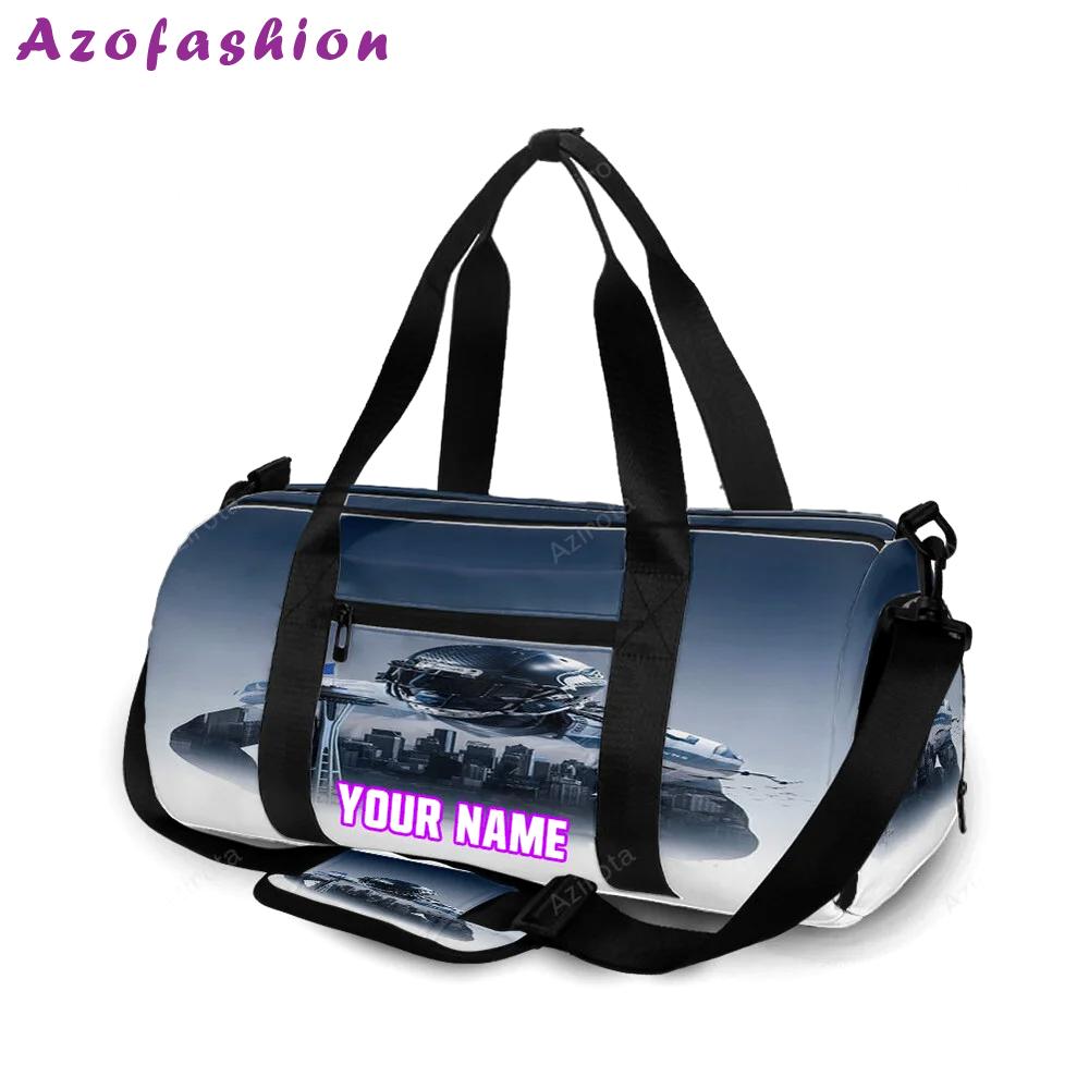 Seattle seahawks marshawn lynch1 personalized name travel bag gym bag 769 Travel Bag