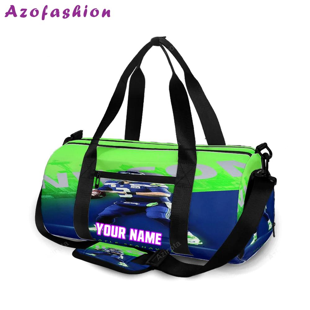 Seattle seahawks russell wilson11 personalized name travel bag gym bag 1845 Travel Bag