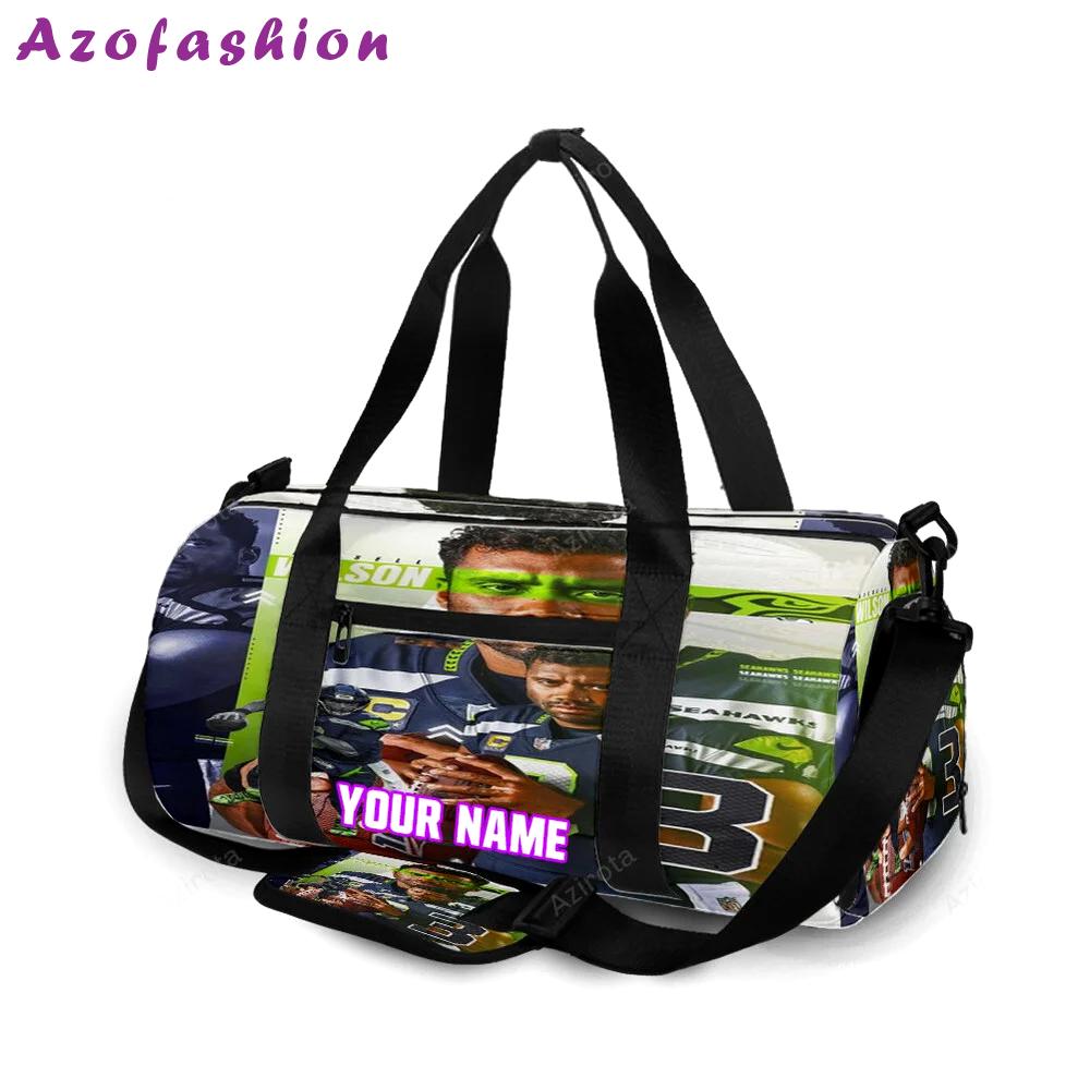 Seattle seahawks russell wilson5 personalized name travel bag gym bag 1720 Travel Bag
