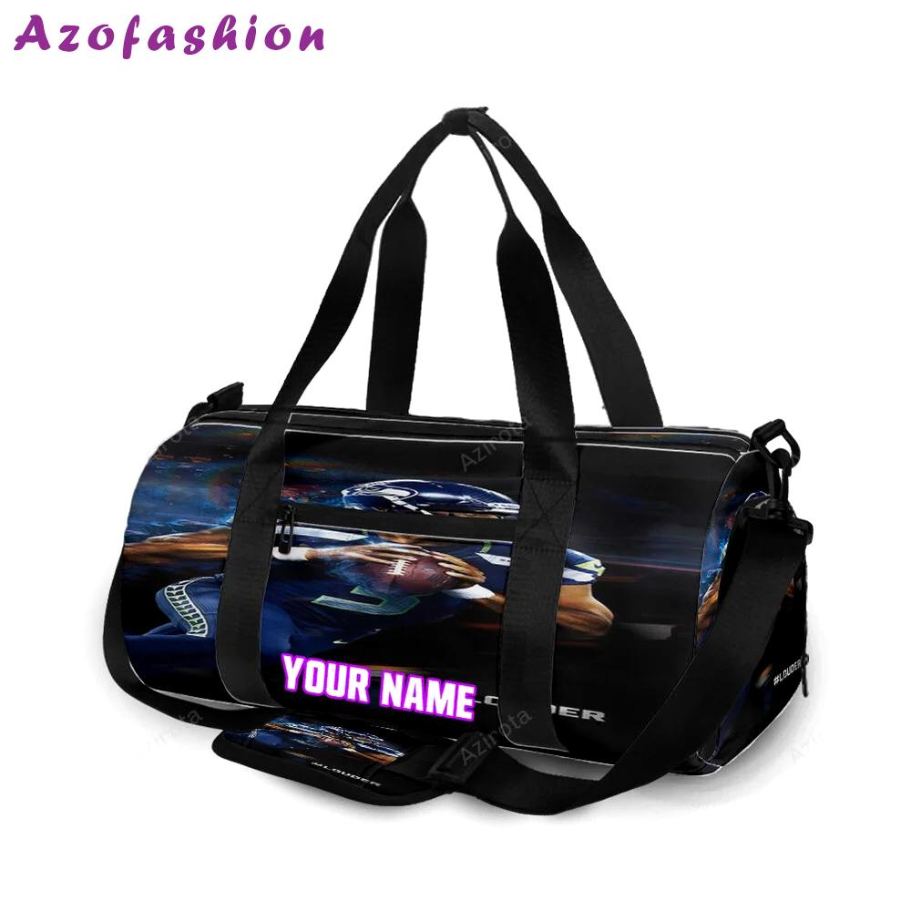 Seattle seahawks russell wilson8 personalized name travel bag gym bag 695 Travel Bag