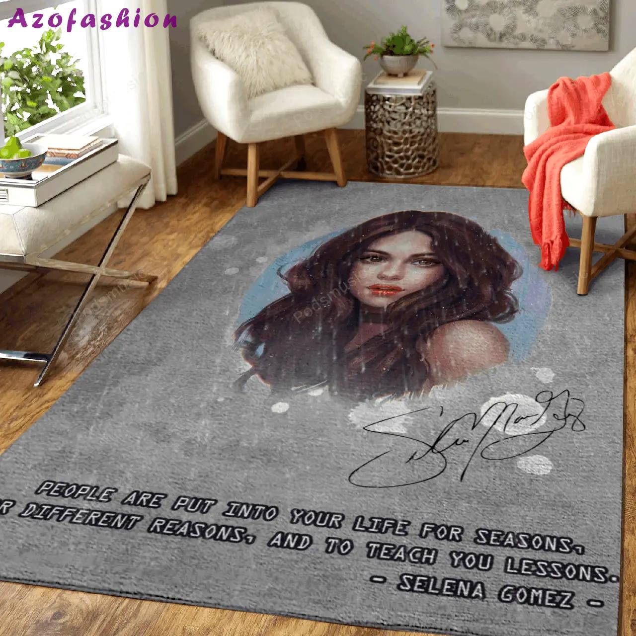 Selena gomez artwork pop music collection art for fans area rug living room carpet rug regtangle carpet floor decor home decor Rectangle Rug
