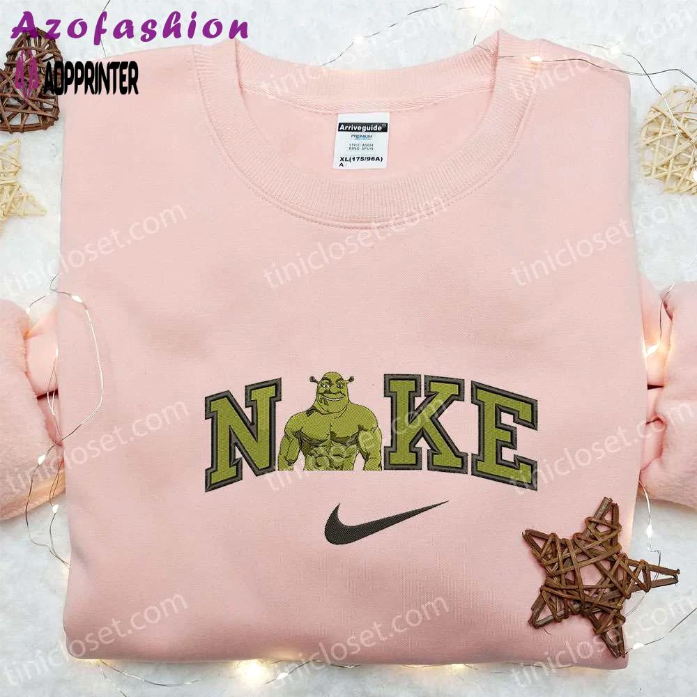 Shrek x nike & disney characters embroidered sweatshirt – custom hoodie Embroidered Shirt