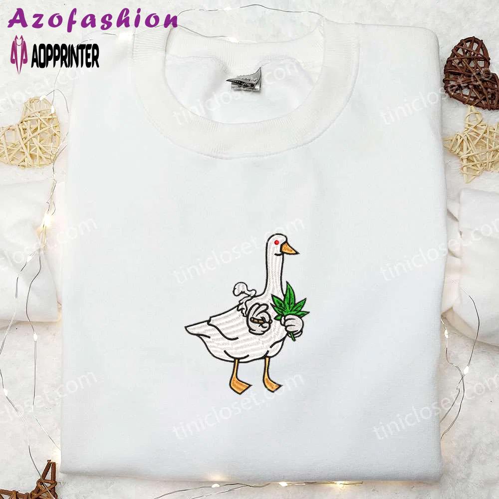 Silly goose animal & funny embroidered shirt – playful designs for a unique style Embroidered Shirt