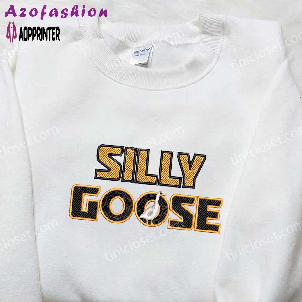 Silly goose embroidered shirt – animal design perfect family gift Embroidered Shirt