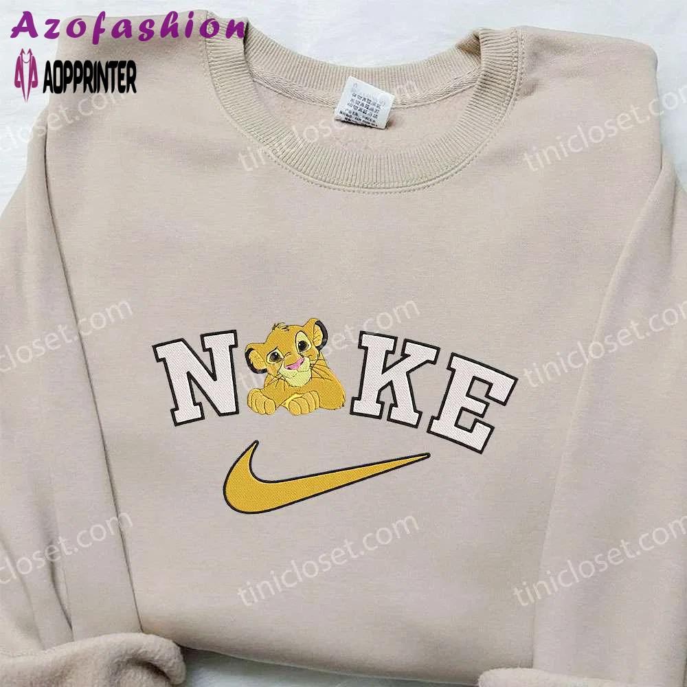 Simba kid x nike lion king embroidered hoodie & nike inspired shirt Embroidered Shirt