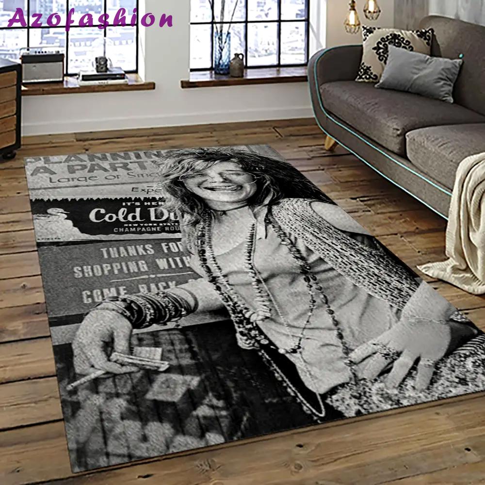 Singer janis joplin music carpet rectangle area rug for living room bedroom decor jj22 Rectangle Rug