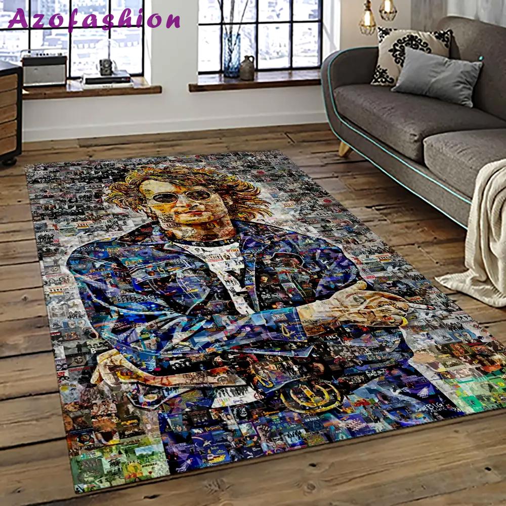 Singer john lennon music carpet rectangle area rug for living room bedroom decor jl03 Rectangle Rug