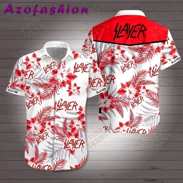 Slayer rock band hawaiian shirt Hawaii Shirt Shorts & Flip Flops
