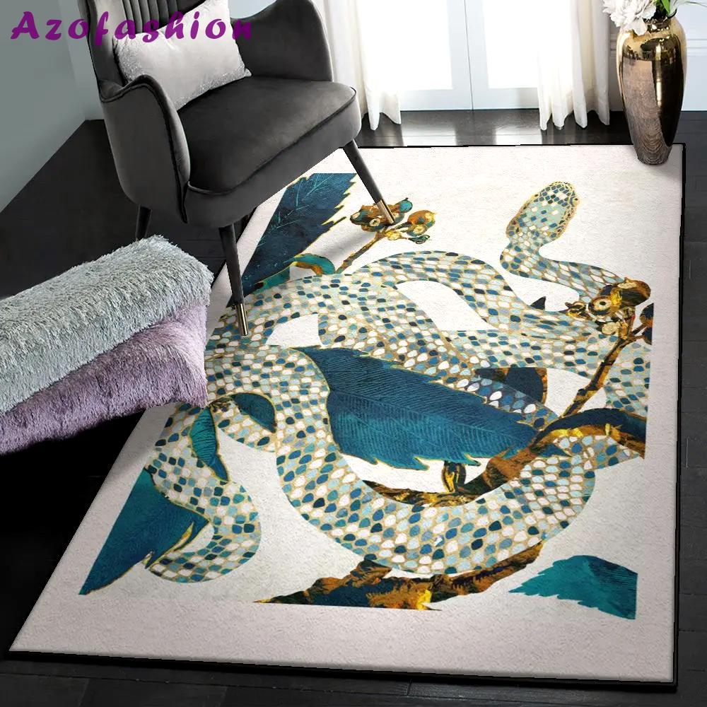 Snake non shedding area rug, snake rug Rectangle Rug
