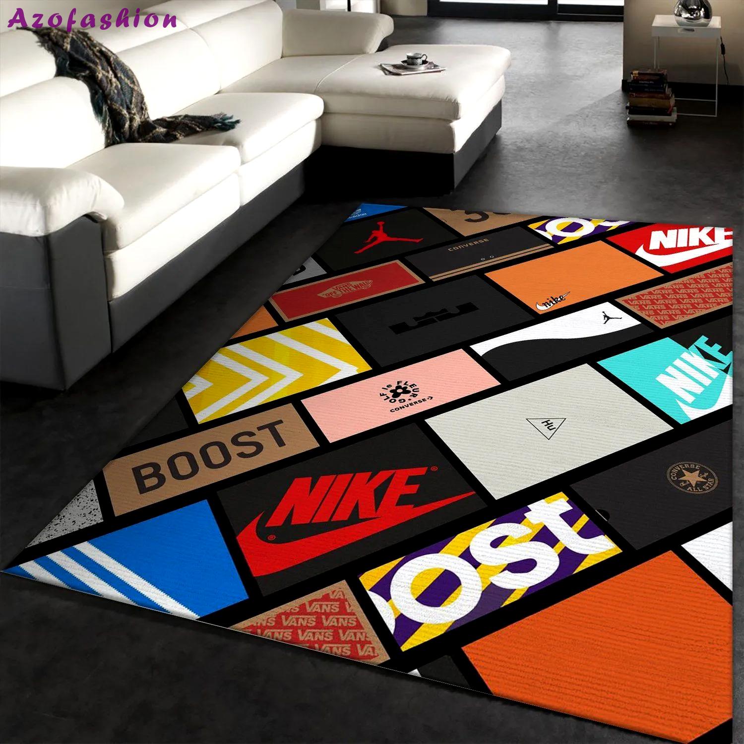 Sneaker box s logo type 405. Upgrade Your Living Room with Luxury Home Decor: Area Carpets, Floor Decor, Door Mats, and Hot Gift Items with style a High-End Fashion Brand Rectangle Rug