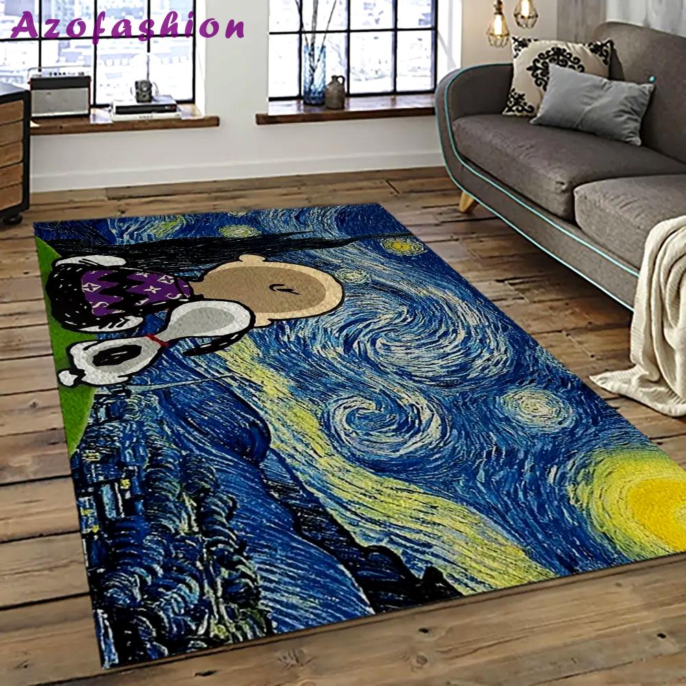 Snoopy cartoon movie carpet rectangle area rug for living room bedroom decor snp6 Rectangle Rug