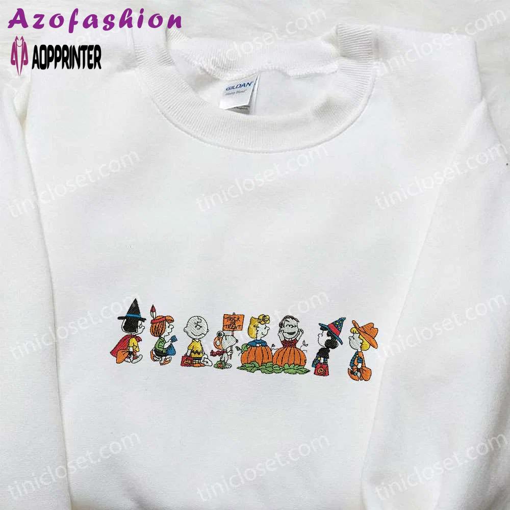 Snoopy halloween group shirt & peanuts hoodie: best embroidered halloween gift ideas Embroidered Shirt