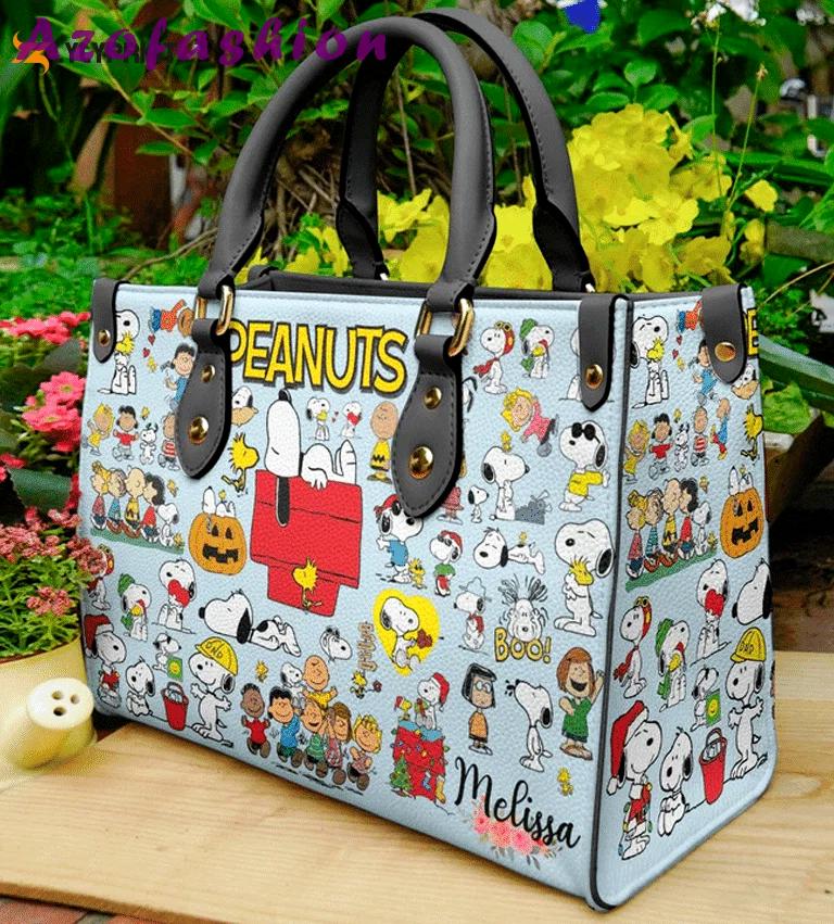 Snoopy leather handbag gift for women 689 Women Leather Hand Bag