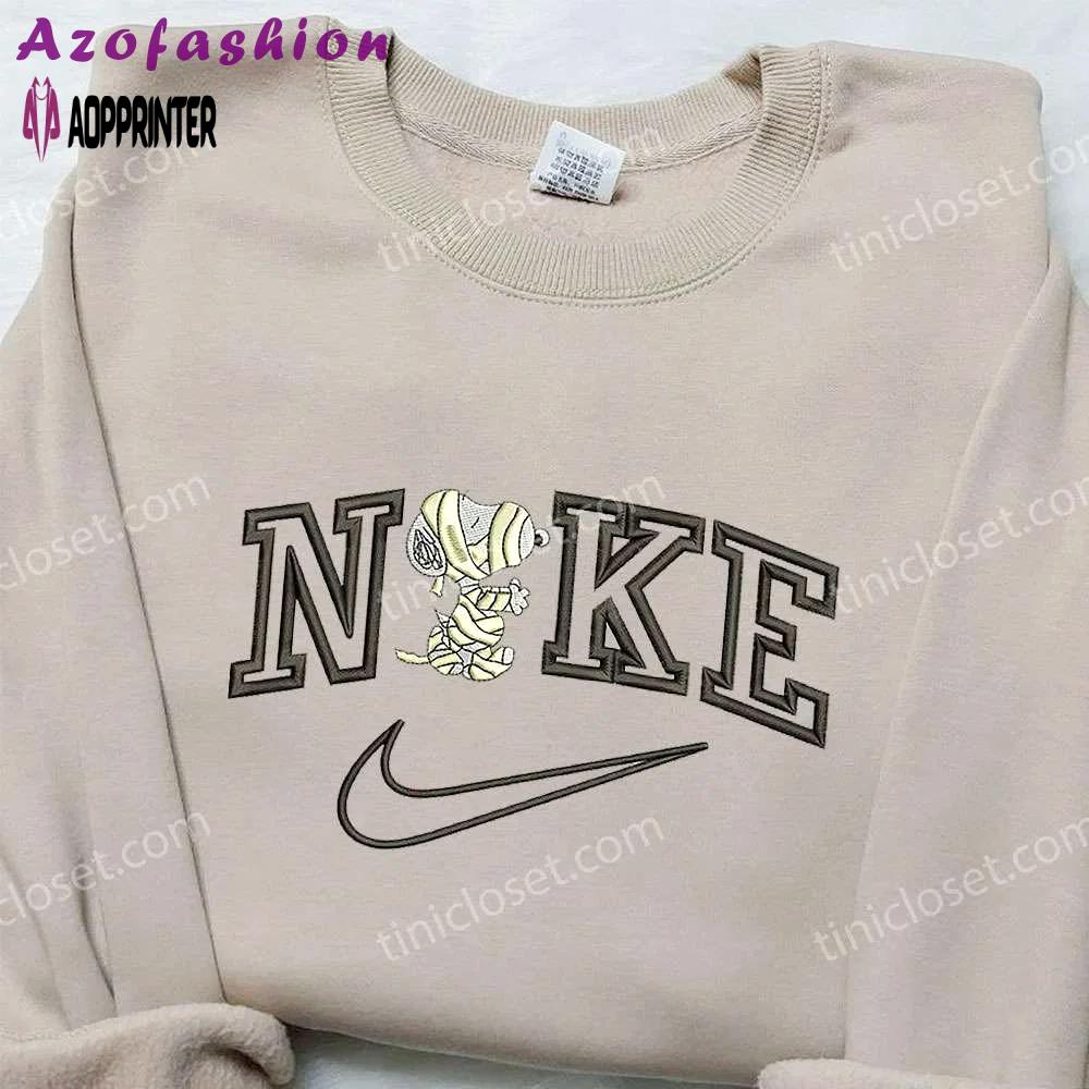 Snoopy mummy x nike embroidered sweatshirt: halloween & nike inspired shirt Embroidered Shirt